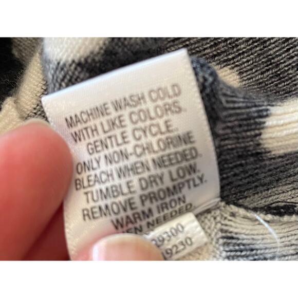 Black & White Polka Dot Cotton Blend Crew Neck Button Down Cardigan, S - Picture 9 of 11